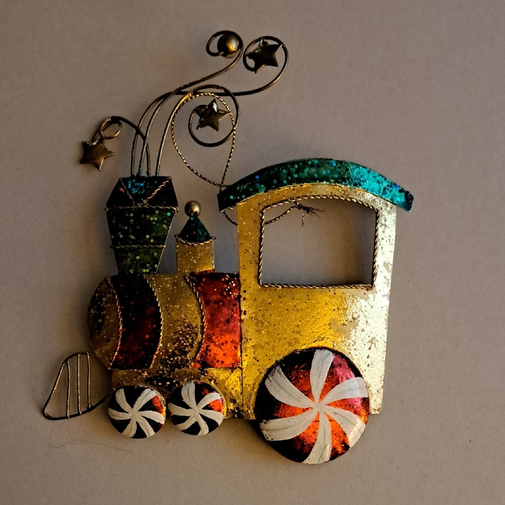 Colorful Metal Train Ornament